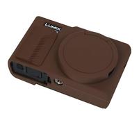 BOVKE Silicone Camera Case for Panasonic ZS99 Point and Shoot Compact Travel Digital Camera, Lumix ZS99 TZ99 Soft Skin Cover Camera Rubber Sleeve with Removable Lens Cover, Coffee