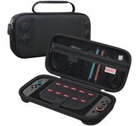 BOVKE Slim Carrying Case for New 2025 Nintendo Switch 2, Switch 2 Hard Travel Bag, Extra Mesh Pocket for Joy-Con, Cables, Games Cartridges and Accessories, Black+Black