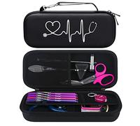 BOVKE Stethoscope Case fits 3M Classic III Monitoring Stethoscope, Lightweight II S.E, MDF Acoustica, Cardiology IV Diagnostic Stethoscope Holder with Pocket for Nurse Accessories,Black+Black