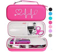 BOVKE Stethoscope Case fits 3M Littmann Classic III Monitoring Stethoscope, Lightweight II S.E, MDF Acoustica, Cardiology IV Diagnostic Stethoscope Holder with Pocket for Nurse Accessories, Raspberry