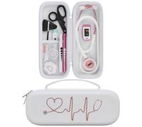 BOVKE Stethoscope Case for 3M Classic III Monitoring, Lightweight II S.E, MDF Acoustica Stethoscopes, Extra Room fits Nurse Accessories Medical Equipment and Nursing School Essentials, White