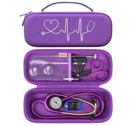 BOVKE Stethoscope Case for 3M Littmann Classic III, Lightweight II S.E, MDF Acoustica Deluxe Stethoscopes, Purple