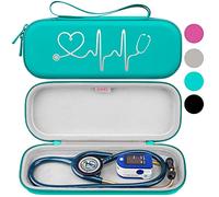 BOVKE Stethoscope Case, Lightweight Slim Stethoscope Holder for 3M Littmann Classic III, Lightweight II S.E, Littmann Cardiology IV, MDF Acoustica Deluxe Stethoscopes, Emerald