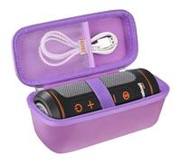 BOVKE Travel Case Compatible with Ultimate Ears Boom 4 Portable Waterproof Bluetooth Wireless Speaker, Boom 4 Holder with Mesh Pocket for Charging Cables, Lilac