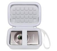 BOVKE Travel Case for Canon PowerShot ELPH 360/ IXY 650/ IXUS 285/ Kodak Pixpro C1/ Sony DSC-W830 W800/ VAHOIALD/QIVORO/EJXHKNF Digital Camera, Mesh Pocket for Batteries, Cable, White (Case Only)