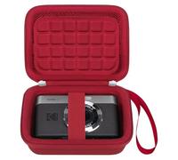 BOVKE Travel Case for PIXPRO C1 Friendly Zoom Digital Camera, PIXPRO C1 Compact Point and Shoot Camera Holder Bag with Mesh Pocket for Adapter and Cables, Red