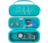BOVKE Travel Stethoscope Case for 3M Littmann Classic III, Lightweight II S.E, MDF Acoustica Lightweight Stethoscopes, Mesh Pocket for Pen Lights, Medical Scissors and Nurse Accessories, Turquoise