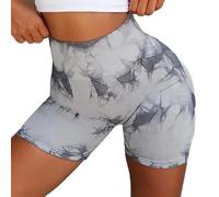 Bovldemt Gym Shorts for Women Booty Shorts Tie Dye Yoga Shorts Scrunch Bum Seamless Workout Shorts Butt Lifting(M, Tie Dye Coffee)