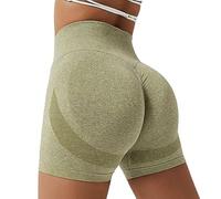 Bovldemt Scrunch Bum Shorts Womens Gym Shorts for Women Running Shorts Workout Shorts Butt Lifting(S, Green), S Slim Tall