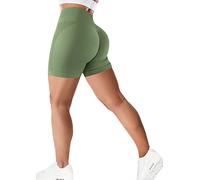 Bovldemt Scrunch Seamless Workout Shorts Women High Waisted Running Biker Shorts Athletic Gym Butt Lifting Yoga Shorts(XL, Green)