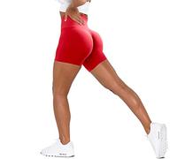 Bovldemt Scrunch Seamless Workout Shorts Women High Waisted Running Biker Shorts Athletic Gym Butt Lifting Yoga Shorts(M, Red)