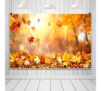 Bovlleetd 1.8x1.2m Fall Maple Leaves Backdrop Falling Maple & Sunlight Friendsgiving Floor Scene Photography Background for Family Kids Photo Props Party Decoration