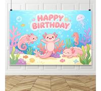 Bovlleetd 1.8x1.2m Under The Sea Happy Birthday Banner Backdrop Ocean Animals Under The Sea Theme Decor Decorations for Boys Girls 1st Birthday Party Bday Baby Shower