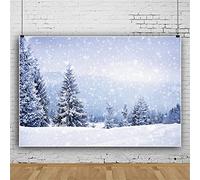 Bovlleetd 10x8ft Winter Backdrop 3D Snowing Scene Photography Background Pine Forest Backdrops Birthday Party Decoration Banner for Baby Shower Background Boudoir Decoration