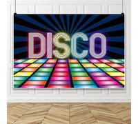 Bovlleetd 14x10ft Discos Party Backdrop Vinyl Night Club Neon Light Music Dance Photography Background Let's Glow Crazy 80s 90s Adults Discos Theme Birthday Party Banner Photo Booth Props