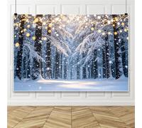 Bovlleetd 2.2x1.5m Winter Wonderland Backdrop Forest Snowflake Landscape Photography Background Holiday Party Decorations Supplies Banner Photo Studio Props