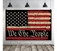 Bovlleetd 3.6x1.8m American Flag Backdrop,US Flag Photography Background-Red vinyl Black Cracked American Flag Seamless Vinyl Photo Studio Props for National Day, Independence Day