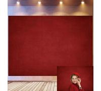 Bovlleetd 3x2.5m Vintage Deep Red Textured Canvas Backdrop Rustic Distressed Fabric Surface Decor Photography Background Classic Retro Romantic Style Photo Studio Props