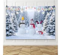 Bovlleetd 3x2m Christmas Snowman Backdrop New Year Christmas Snowman Snowflakes Snow Scene Backdrop Landscape Background for Family Props Decorations