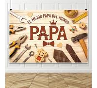 Bovlleetd 4.2x3m Happy Fathers Day Backdrop Decoration Vinyl Father's Day Photography Backdrop Cute Beard Crown Tool Fathers Day Party Decor Background