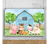 Bovlleetd 5x4ft Baby Shower Background Cute Farm Animals Backdrop Cow Pig Sheep Chicken Photography Background Newborn Christening Birthday Party Decoration Banner