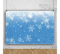 Bovlleetd 5x4ft Winter Backdrop Snowflakes Cartoon Snowing Scene Photography Background Blue Background Winter Vacation Backdrops for Boudoir Decor Baby Shower Banner