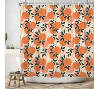 Bovlleetd 60x72inch Oranges Shower Curtain Orange Fruit Apple Shower Curtains White Orange Flower Floral Bathroom Curtain Waterproof Bathtub Curtain with Hook