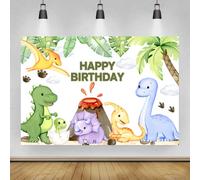 Bovlleetd 7x5ft Cute Dinosaur Backdrop Happy Birthday Cartoon Colorful Dinosaurs Photography Background Baby Shower Birthday Party Decoration Banner for Cake Table Banner