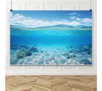 Bovlleetd 7x5ft Underwater Backdrop Aquarium Underwater World Sunlight Reef Coral Fishes Backdrop Blue Sky Sea Wave Fish Tank Decor Wallpaper Video Studio Props Vinyl