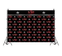 Bovlleetd 7x5ft VIP Guest Visitor Backdrop, Red Sliver Stars Prom Red Carpet Event Photography Background Crown Balloon Glitter Super Star Event Celebrity Portrait Shoot Party Banner Decor Vinyl