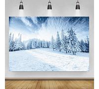 Bovlleetd 7x5ft Winter Backdrop 3D Snowing Scene Photography Background White Snow Mountain Backdrops Birthday Party Decoration Banner for Baby Shower Background Boudoir Decoration