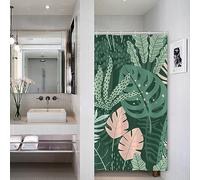 Bovlleetd Single Stall Shower Curtain Green Botanical Tropical Palm Leaves Patterned Shower Curtain for Bathroom Art Polka Dot Decor Waterproof Polyester Fabric Bathtub Curtain 92x183cm