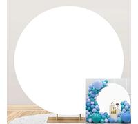 Bovlleetd White Backdrop Studio 7x7ft Photography Background for Birthday Party, Portrait Shooting, Video Record, Television - Pure Round Screen