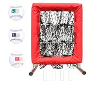 Bovngxor Heavy Duty 9 Hole Pitching Net with Strike Zone - 4 Adjustable Height Baseball & Softball Training Target for All Ages - Portable 9 Pocket Pitching Net for Backyard, Bullpen & Team Practice