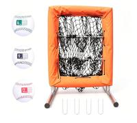 Bovngxor Heavy Duty 9 Hole Pitching Net with Strike Zone - 4 Adjustable Height Baseball & Softball Training Target for All Ages - Portable 9 Pocket Pitching Net for Backyard, Bullpen & Team Practice