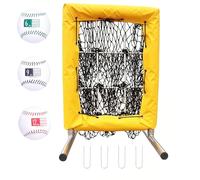Bovngxor Heavy Duty 9 Hole Pitching Net with Strike Zone - 4 Adjustable Height Baseball & Softball Training Target for All Ages - Portable 9 Pocket Pitching Net for Backyard, Bullpen & Team Practice