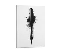 BoVrilyx Minimalist Ink Brush Stroke Wall Art Modern Black And White Abstract Painting Japanese Calligraphy Inspired Poster Zen Style Aesthetic Decor Living Room Office Display Gift 16x24inch Frame