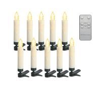 Bovrisy 10PCS Flickering Christmas Tree Candle Lights, Clip on Candles for Christmas Tree Battery Operated with Remote, Flameless LED Window Candles for Home Christmas Party Decoration