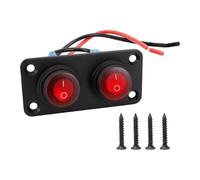 BOVUXKJH Rocker Switch Panel, Replaces Waterproof on/Off for Car Rear Lights, 2 Gang