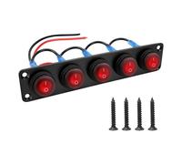 BOVUXKJH Rocker Switch Panel, Replaces Waterproof on/Off for Car Rear Lights, 5 Gang