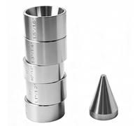 BOVZOR Achieve Precise 17-Degree Folds: Compatible with Sizer Machines, Hydraulic & Arbor Presses, Heat-Treated 17-4 Stainless Steel 6-Piece Folding Die Set & Starter Cone