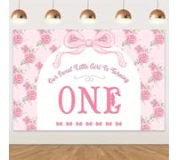 Bow 1st Birthday Party Decoration Bow Our Sweet Little Girl is Turning One Backdrop for Girls Bow 1st Birthday Party Decor