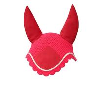 Bow and Arrow Equestrian Horse Ear Bonnet - Breathable Horse Fly Hood - Fly Mask with Ears - Soft Mesh Fly Mask for Horses with Crochet Trim Stylish Ear Bonnet for Show & Training | Pink Full