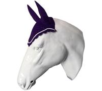 Bow and Arrow Equestrian Horse Ear Bonnet - Breathable Horse Fly Hood - Fly Mask with Ears - Soft Mesh Fly Mask for Horses with Crochet Trim Stylish Ear Bonnet for Show & Training | Purple Pony