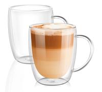 Bow & Arrow Equestrian 2X Double Wall Glass Coffee Mugs - Cappuccino Latte Heat Resistant Espresso Cup - Glass Cup for Hot Drinks Tea Milk Juice Ice Cream 250ml