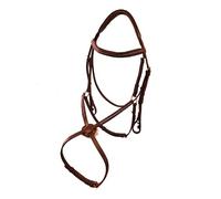 Bow & Arrow Equestrian Grackle Bridle Leather Star Gem with Grackle Padded Noseband for Horse Riding Competition Cob
