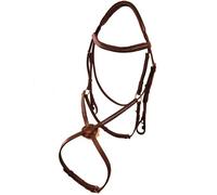 Bow & Arrow Equestrian Grackle Bridle - Real Leather Star Gem With Grackle Padded Noseband For Horse Riding Competition | Colors (Black, Brown) Sizes (Full, Cob, Pony)