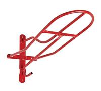 Bow & Arrow Equestrian Saddle Rack Wall Mounted - Collapsible Saddle Rack with Tack Hooks | Lightweight Horse Rug Rack & Saddle Stand for Stable & Yard - Red