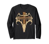 Bow Arrows Cross Hunter Jesus Bible Christian Deer Hunting Long Sleeve T-Shirt