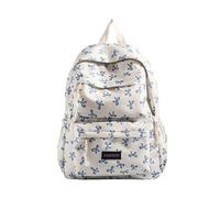 Bow Backpack Cute Laptop Backpack Aesthetic Travel Daypack For Women Bow Rucksack (White One Size)